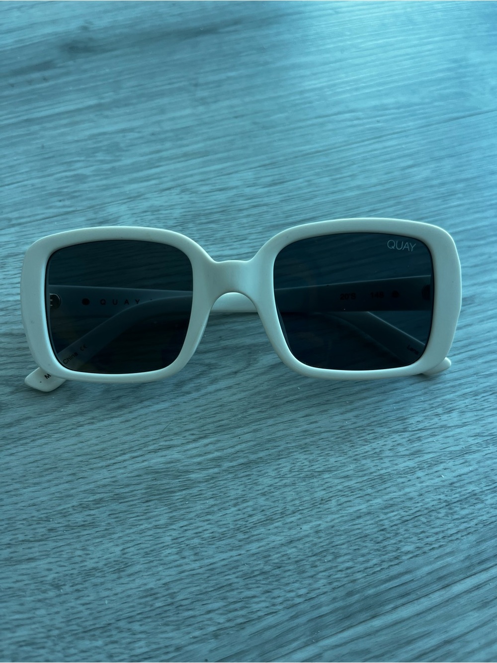 Quay Australia White Square Frame Sunglasses